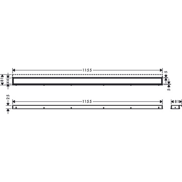 Hansgrohe RainDrain Match Duschrinne 1200 mm mit höhenverstellbaren Rahmen MSW
