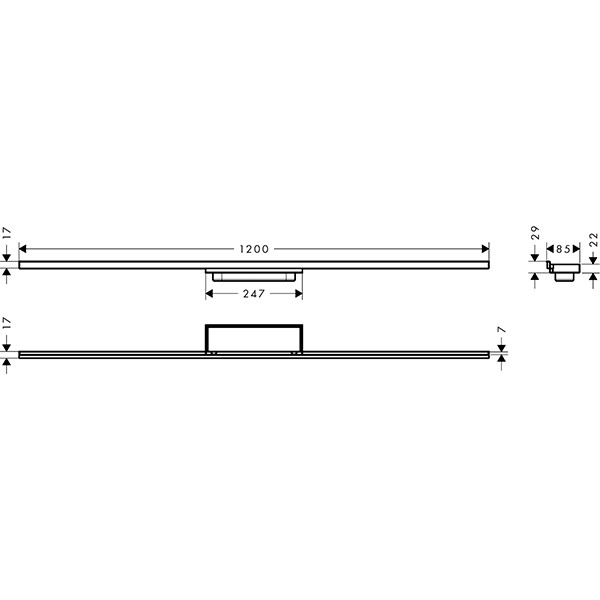 Hansgrohe RainDrain Minimalistic Fertigset Duschrinne 1200 