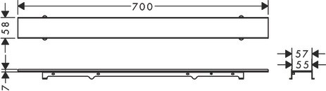 Hansgrohe RainDrain Rock Duschrinne 600 mm kürzbar und befliesbar