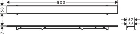 Hansgrohe RainDrain Rock Duschrinne 700 mm kürzbar und befliesbar