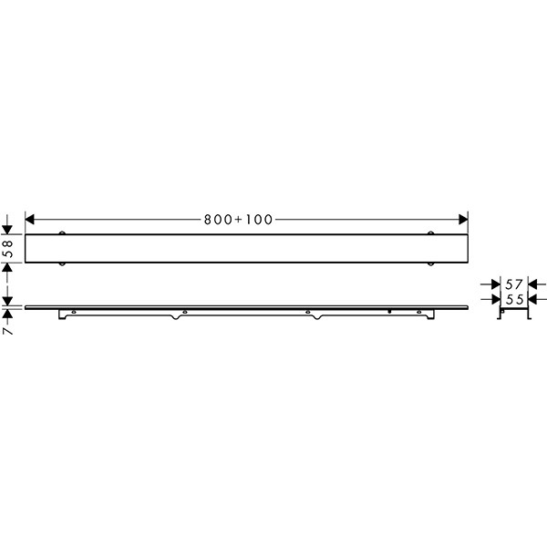 Hansgrohe RainDrain Rock Duschrinne 800 mm kürzbar und befliesbar