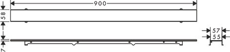 Hansgrohe RainDrain Rock Duschrinne 800 mm kürzbar und befliesbar