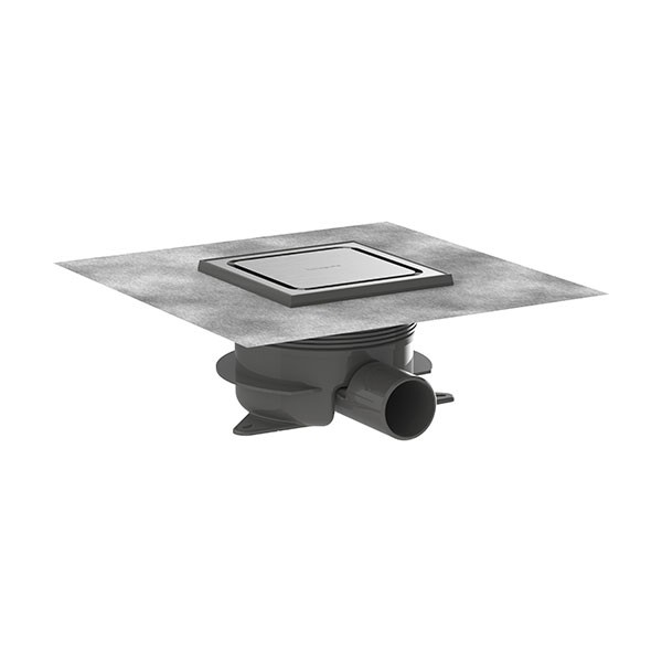 Hansgrohe RainDrain Spot Plus Komplettset Punktablauf 150/150 mit höhenverstellbarem Rahmen Edelstahl gebürstet