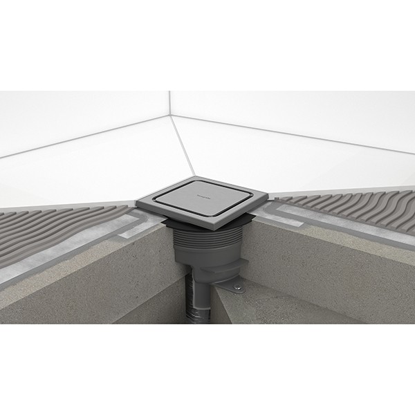 Hansgrohe RainDrain Spot Plus Komplettset Punktablauf 150/150 mit höhenverstellbarem Rahmen Edelstahl gebürstet