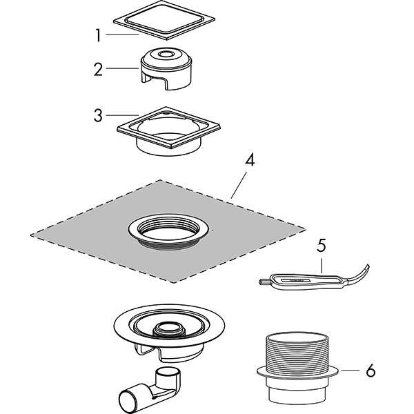 Hansgrohe RainDrain Spot Punktablauf 150 x 150 mm Rost BST