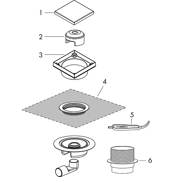Hansgrohe RainDrain Spot Punktablauf 151 x 150 mm Rost befliesbar BST