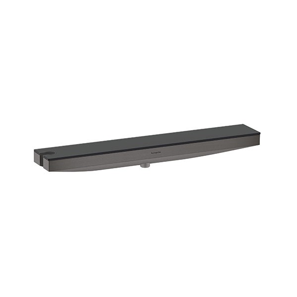 Hansgrohe Rainfinity Wandanschluss Porter 500 mit Brausehalter und Duschablage links Brushed Black Chrome