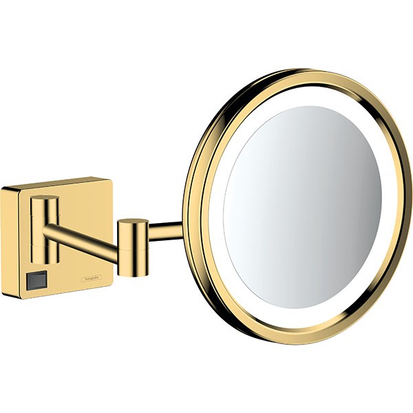 Hansgrohe Rasierspiegel AddStoris polished gold mit LED Licht