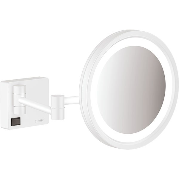 Hansgrohe Rasierspiegel AddStoris mattweiss mit LED Licht