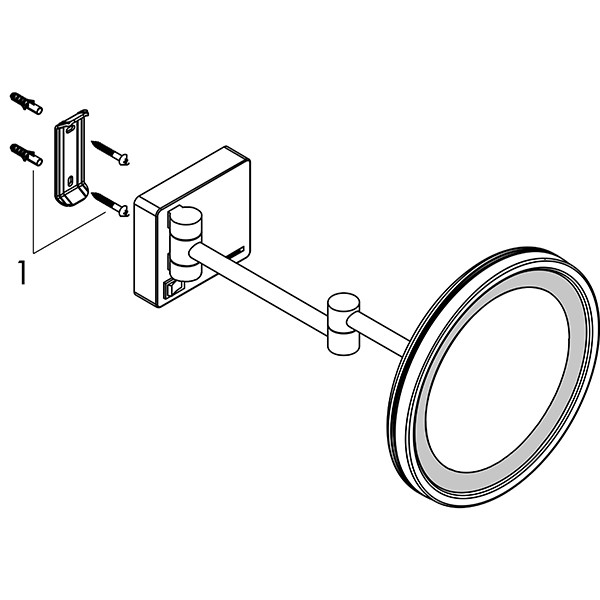 Hansgrohe Rasierspiegel AddStoris mattweiss mit LED Licht