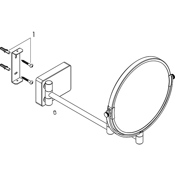 Hansgrohe Rasierspiegel AddStoris brushed black chrome 