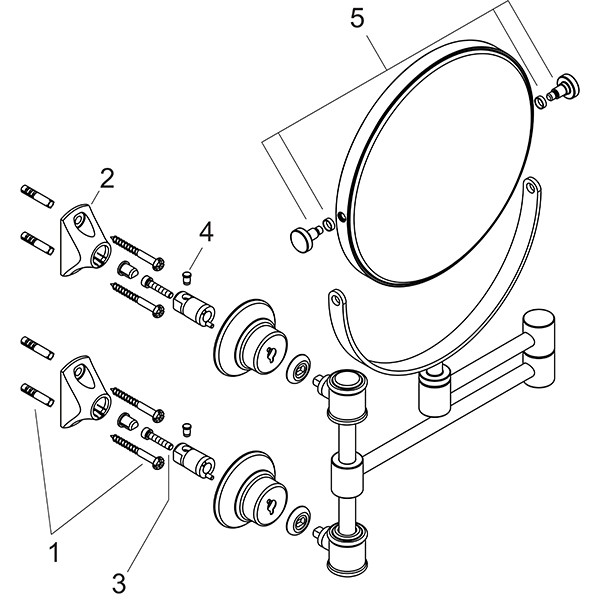 Hansgrohe Rasierspiegel Axor Montreux ausziehbar