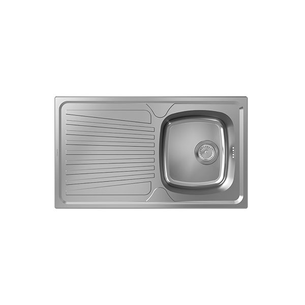 Hansgrohe S21 S210-A342 86 Einbauspüle 342 mit Abtropffläche und manueller Ablaufgarnitur Edelstahl