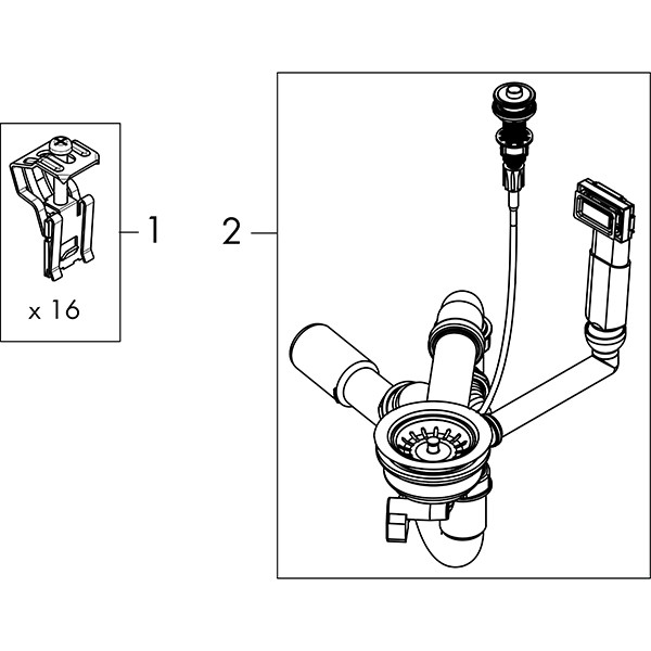Hansgrohe S44 S440-A342 86 Einbauspüle 342 mit Abtropffläche lang und automatischer Ablaufgarnitur Edelstahl