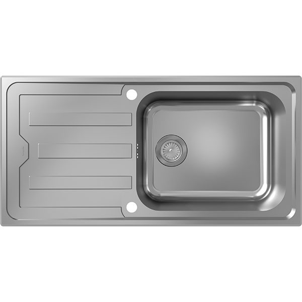 Hansgrohe S44 S440-A500 100 Einbauspüle 500 mit Abtropffläche und automatischer Ablaufgarnitur Edelstahl