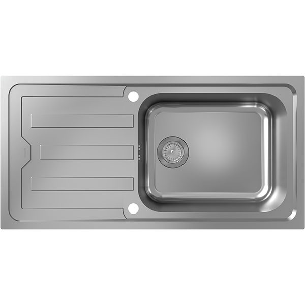 Hansgrohe S44 S440-F500 100 Einbauspüle 500 mit Abtropffläche und automatischer Ablaufgarnitur Edelstahl