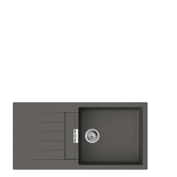 Hansgrohe S52 S520-F480 Einbauspüle mit automatischer Ablaufgarnitur Steingrau