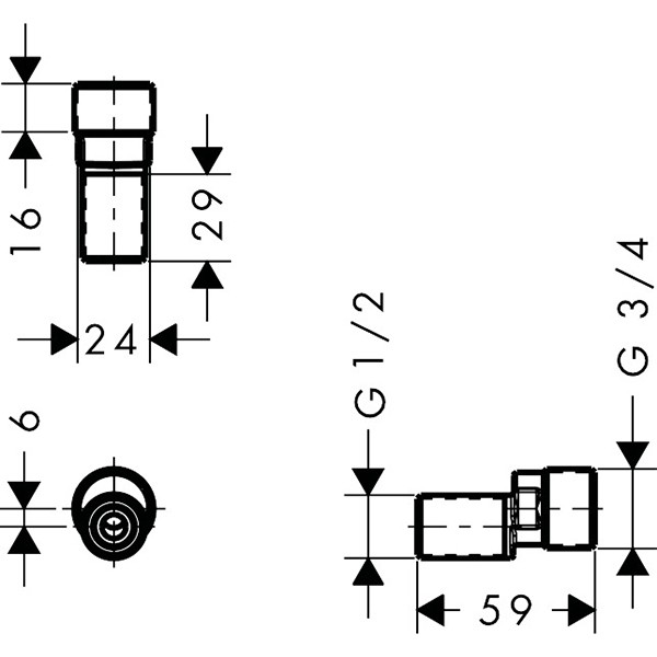 Hansgrohe S Anschlüsse f. METROPOL 1 AP-Mischer  
