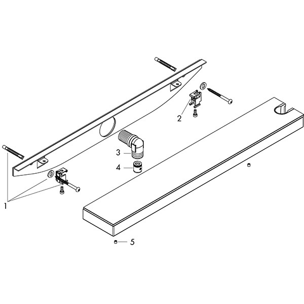 Hansgrohe Schlauchanschluss Fixfit Porter 500 chrom mit Ablage R