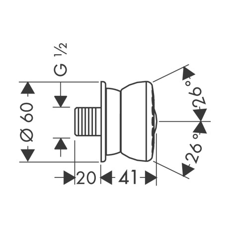 Hansgrohe Seitenbrause Bodyvette mit Stop chrom mit Rubit
