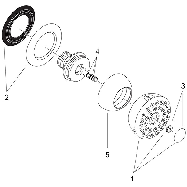 Hansgrohe Seitenbrause Bodyvette mit Stop chrom mit Rubit