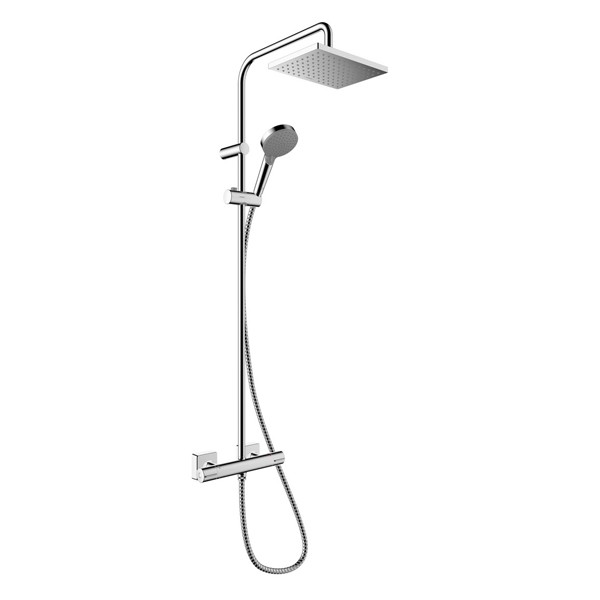 HG Showerpipe 200 1j Vernis Shape Green chrom mit Brausethermostat