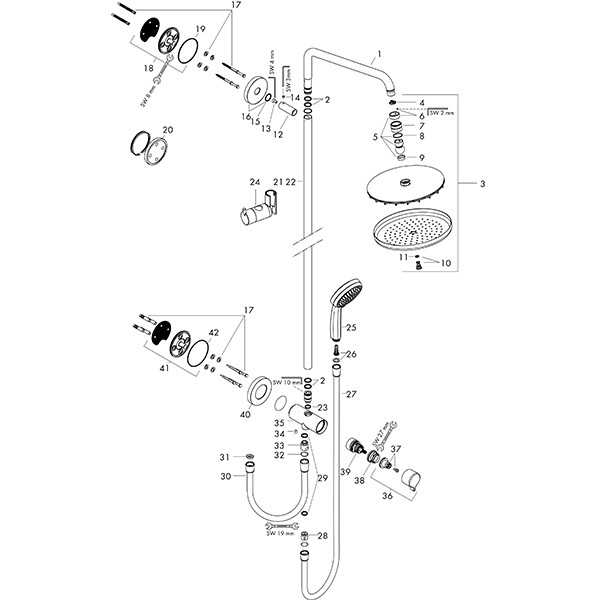 Hansgrohe Showerpipe Croma 220 Reno chrom 