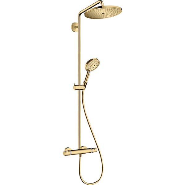 Hansgrohe Showerpipe Croma Select S 280 EcoSmart mit Raindance Handbrause polished gold