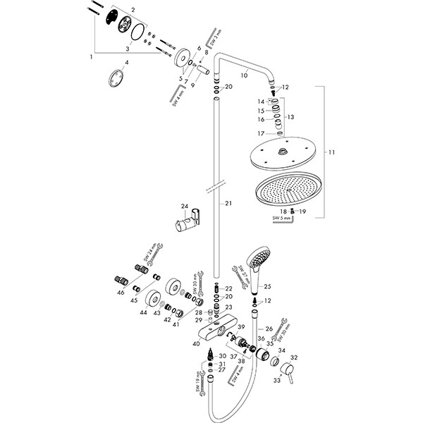 Hansgrohe Showerpipe Croma Select S 280 Einhebelmischer chrom