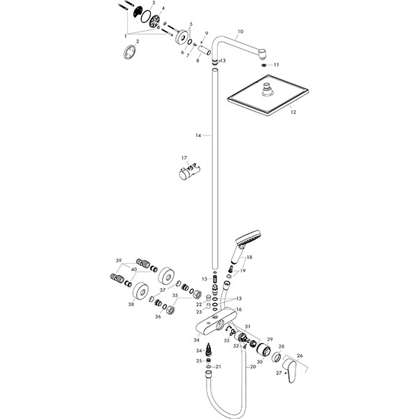 Hansgrohe Showerpipe Crometta E 240 Einhebelmischer chrom