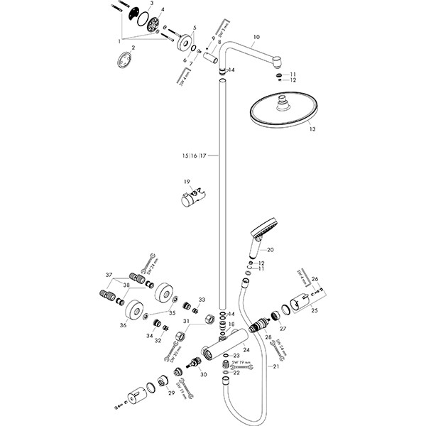 Hansgrohe Showerpipe Crometta S 240 EcoSmart chrom