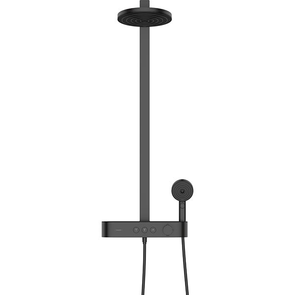 Hansgrohe Showerpipe Pulsify 260 2jet mit Brausethermostat Aufputz mattschwarz
