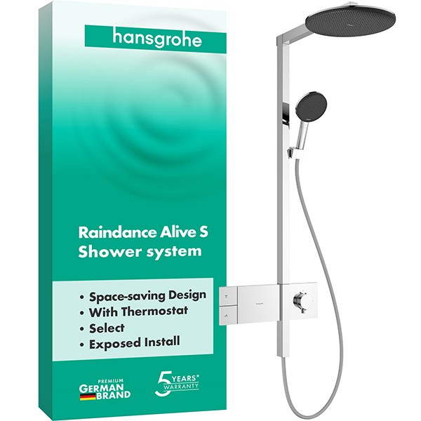 Hansgrohe Showerpipe Raindance Alive S  300 1jet mit Thermostat chrom