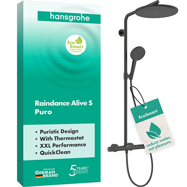 Hansgrohe Showerpipe Raindance Alive S Puro  300 1jet EcoSmart mit Thermostat BBC