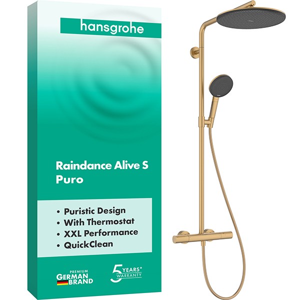 Hansgrohe Showerpipe Raindance Alive S Puro  300 1jet mit Ecostat Element BBR