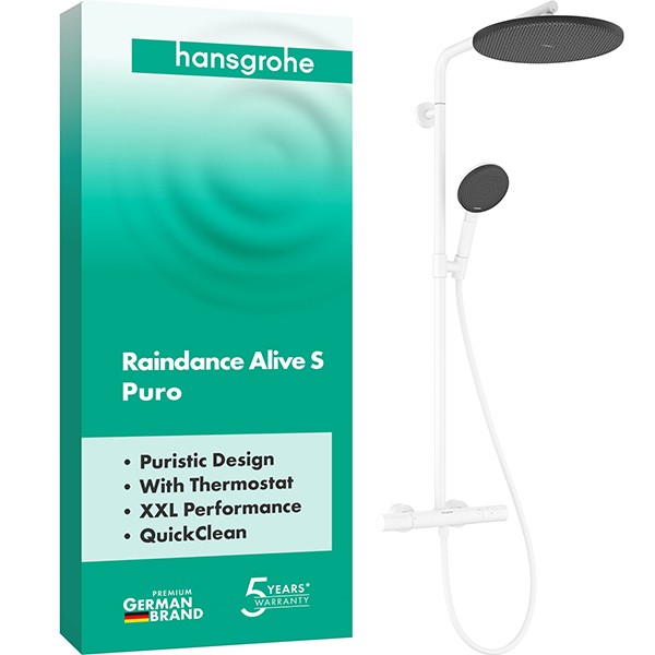 Hansgrohe Showerpipe Raindance Alive S Puro  300 1jet mit Ecostat Element MW