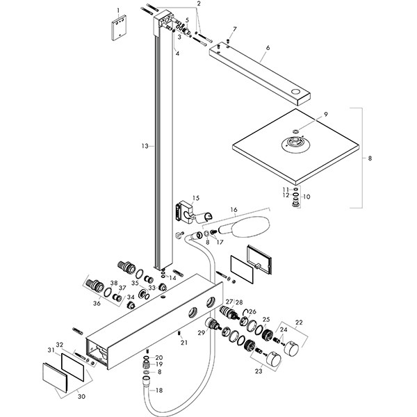 Hansgrohe Showerpipe Raindance E 300 1jet 600 ST chrom
