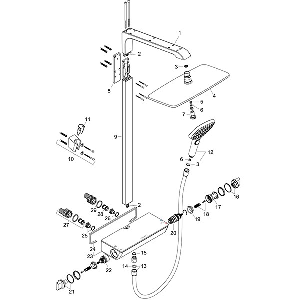 Hansgrohe Showerpipe Raindance Select chrom KB Raindance E Air 1jet 360mm EcoSmart