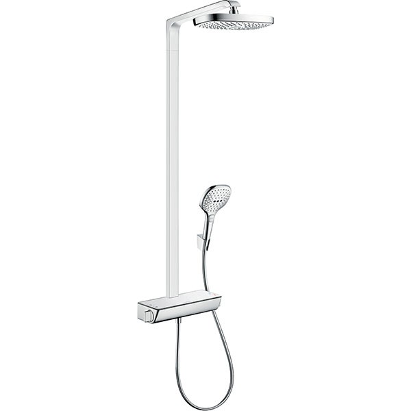 Hansgrohe Showerpipe Raindance Select E 300 2jet EcoSmart weiss/chrom