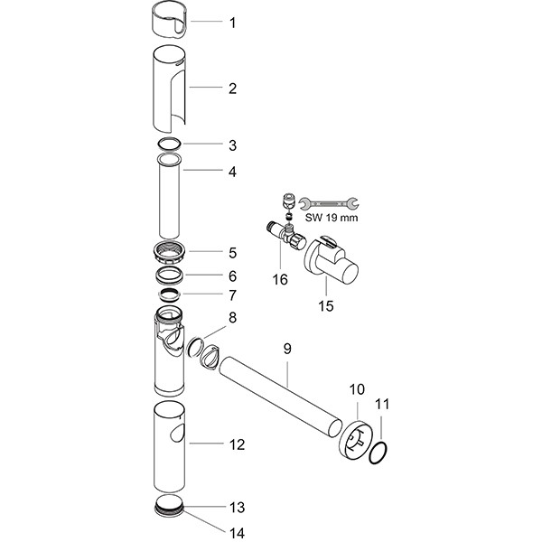 Hansgrohe Siphon Flowstar komplett chrom mit zwei Eckventilen und Schubern