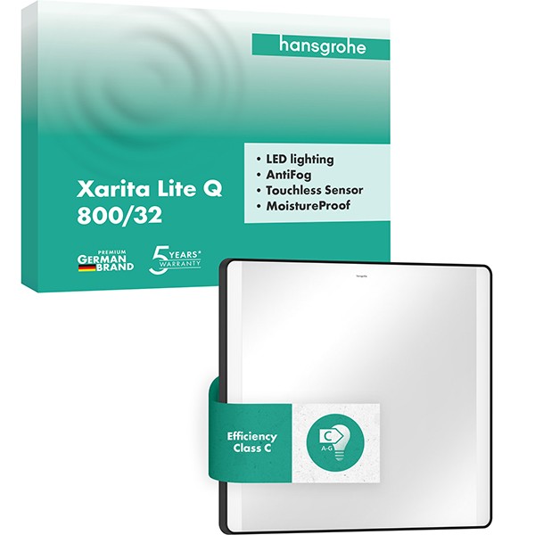 Hansgrohe Spiegel Xarita Lite Q 800/30 m.seitl.LED Beleuchtung IR Sensor Matt Black