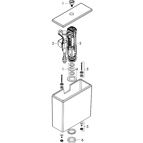 Hansgrohe Spülkasten EluPura Original Q mit Wasserzulauf unten weiß