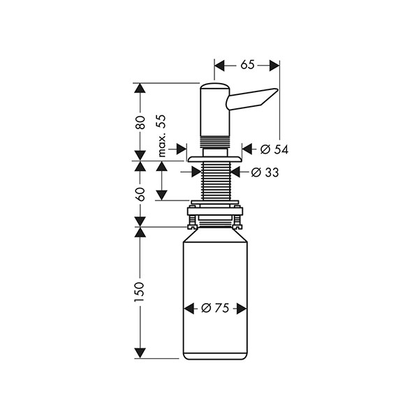 Hansgrohe Spülmittelspender Einbauversion 300ml edelstahl-optik