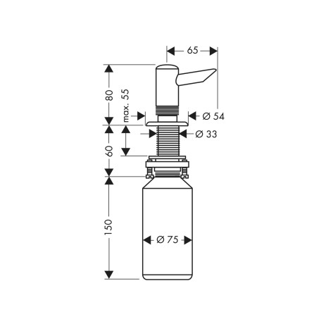 Hansgrohe Spülmittelspender Einbauversion 300ml edelstahl-optik