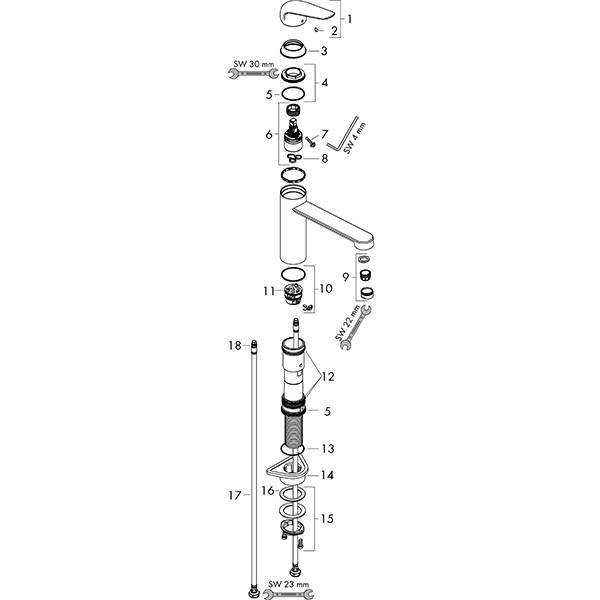 Hansgrohe Spültischmischer 120 Focus M42 Eco CoolStart 1jet chrom