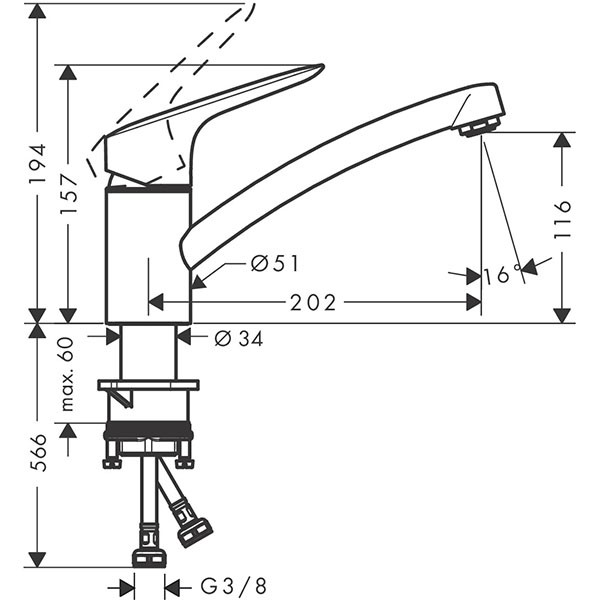 Hansgrohe Spültischmischer 120 Logis Schwenkauslauf chrom