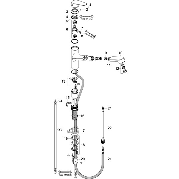 Hansgrohe Spültischmischer 150 Ausziehauslauf M427-H150 chrom
