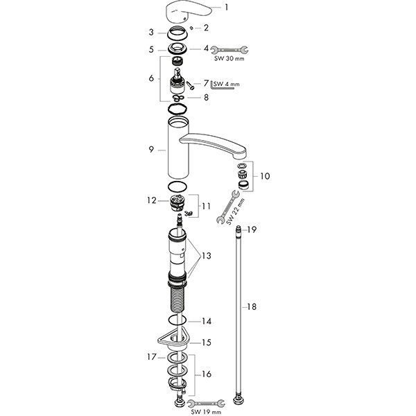 Hansgrohe Spültischmischer 160 Focus M41 Eco 1jet chrom