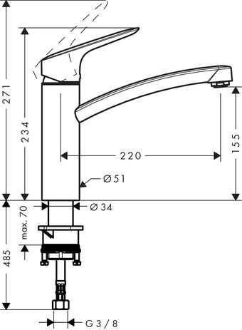 Hansgrohe Spültischmischer 160 Logis CoolStart Schwenkauslauf chrom
