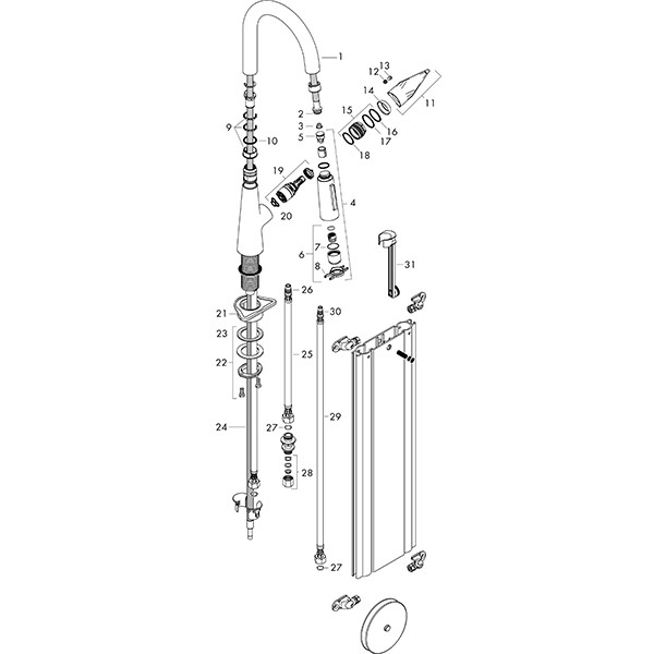 Hansgrohe Spültischmischer 160 mit sBox Ausziehbr.M5116-H160ST edelstahl-optik